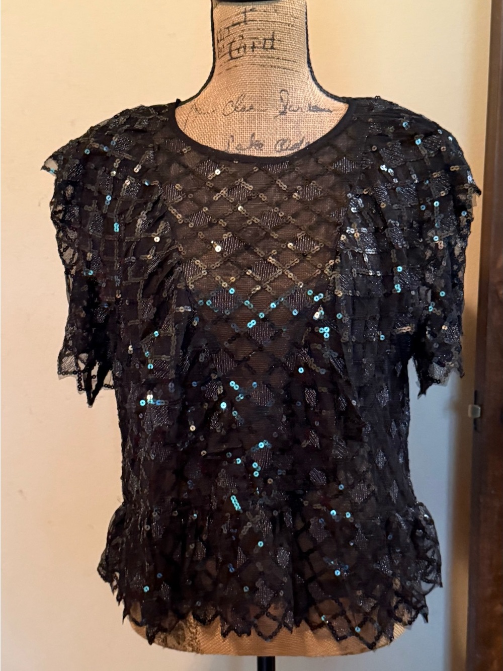 Anthropologie semi-sheer sequin blouse-New with tag! - Picture 4 of 10